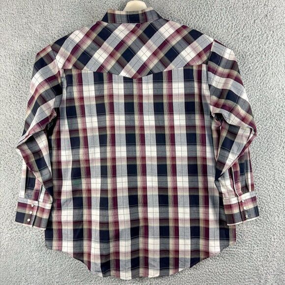 Plains Western Shirt Mens Extra Large Red Plaid Pearl Snap Cowboy Southwest - Picture 6 of 11